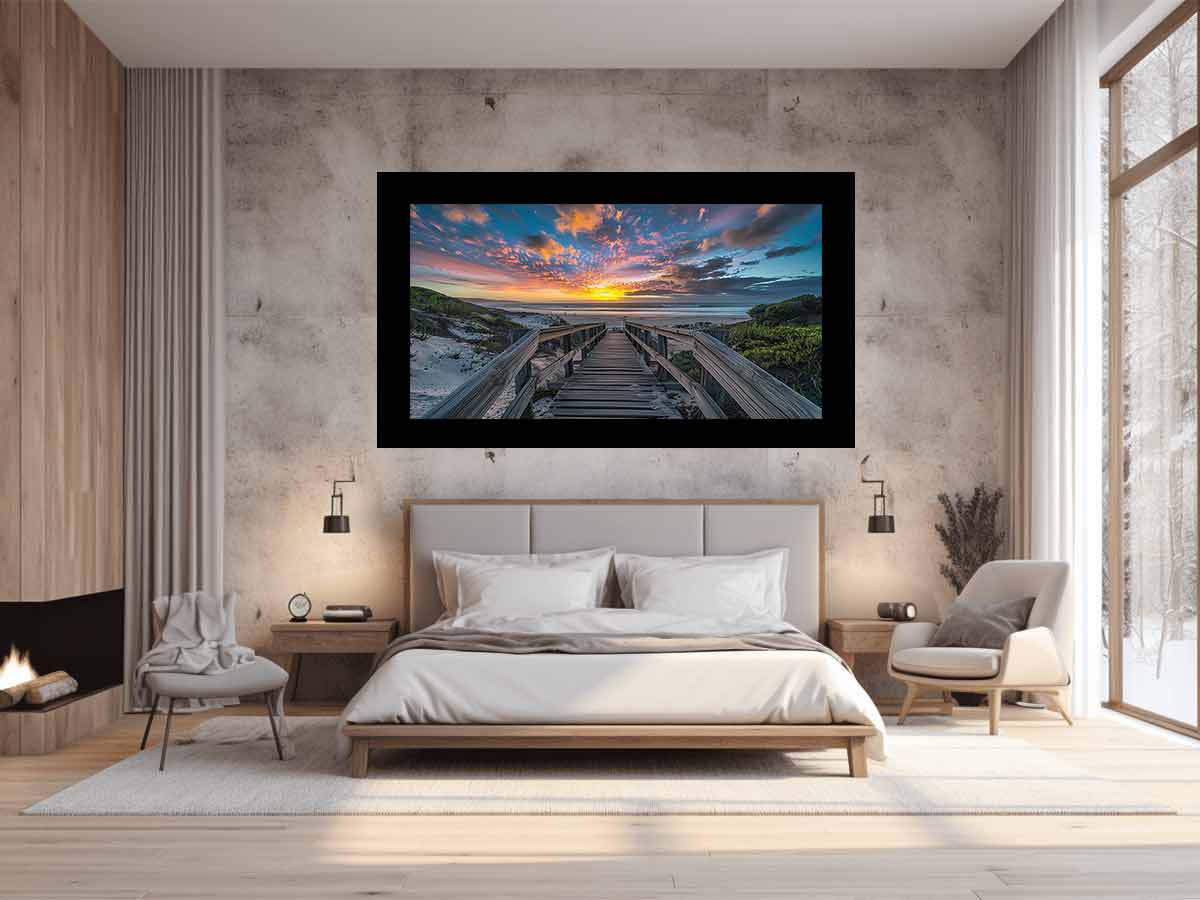 Walkway To Beach Canvas Painting Art Print-1