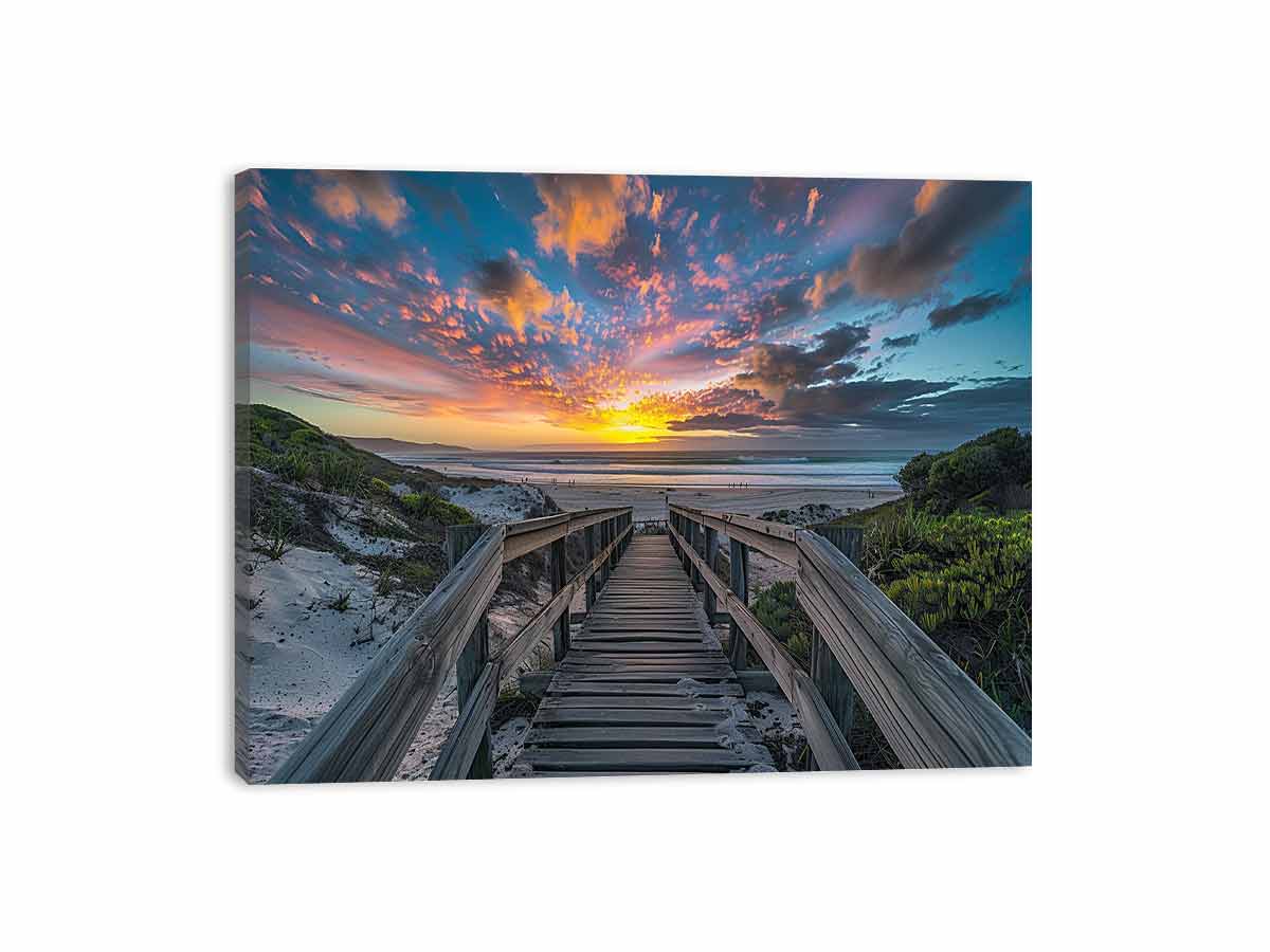 Walkway To Beach Canvas Painting Art Print-3