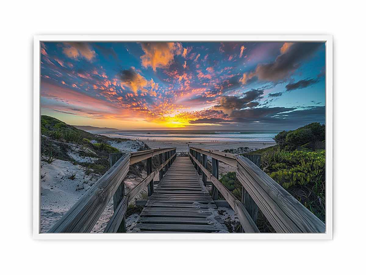 Walkway To Beach Canvas Painting Art Print-5