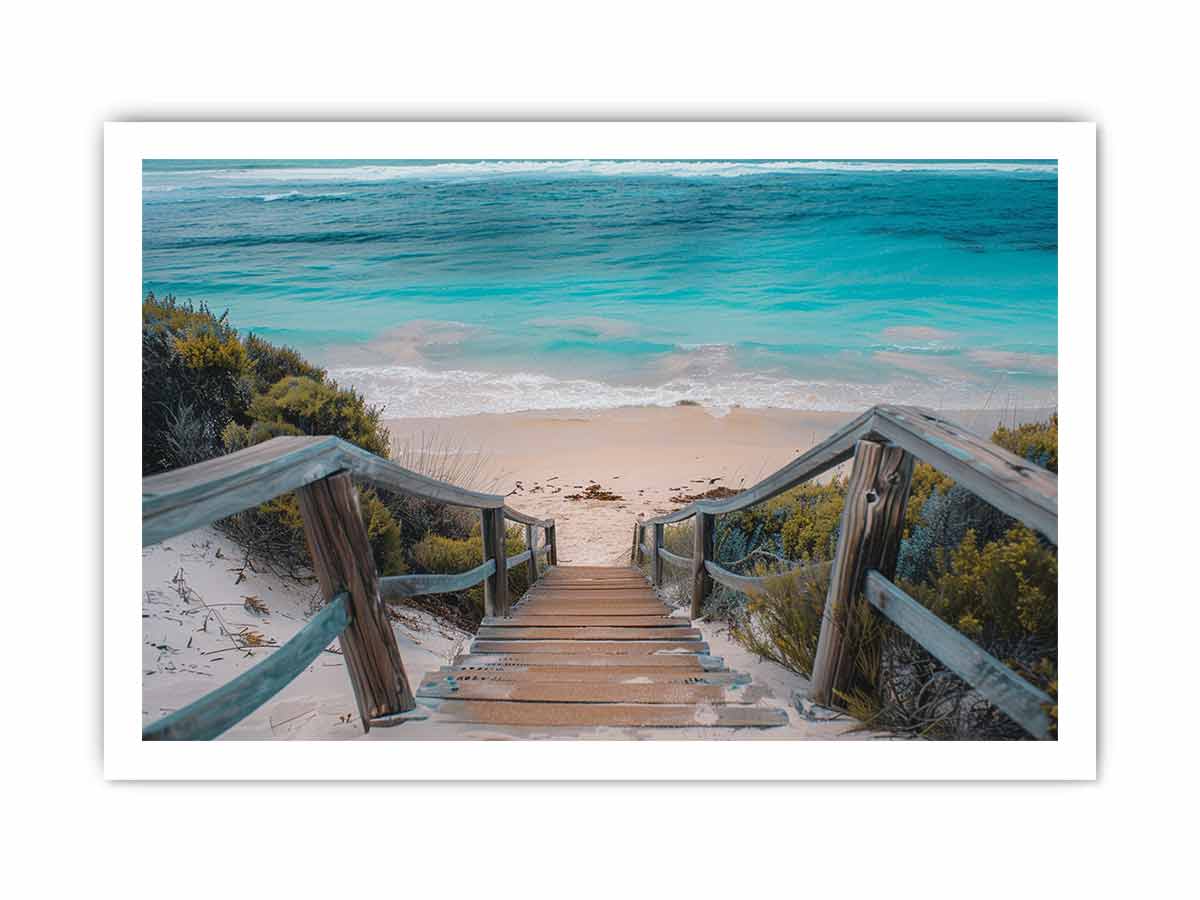 Beach path  Canvas Painting Art Print-8