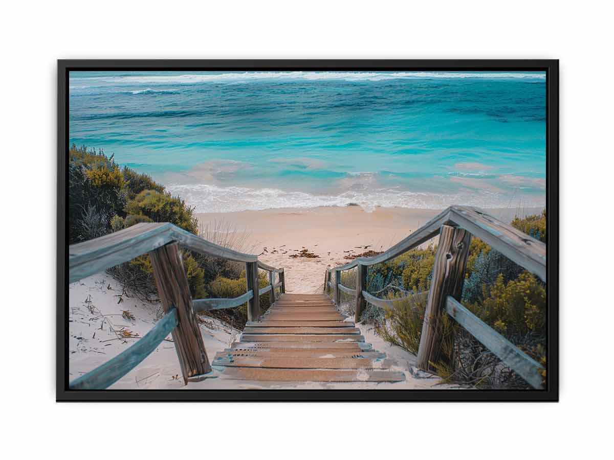 Beach path  Canvas Painting Art Print-4