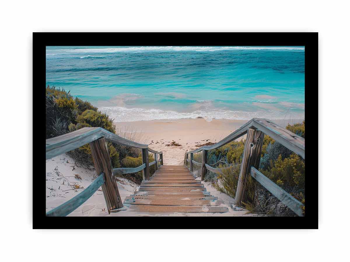 Beach path  Canvas Painting Art Print-7