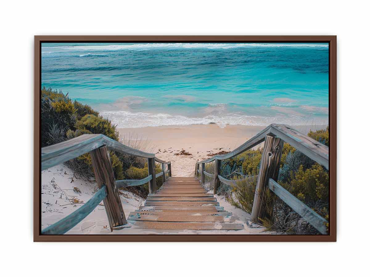 Beach path  Canvas Painting Art Print-6