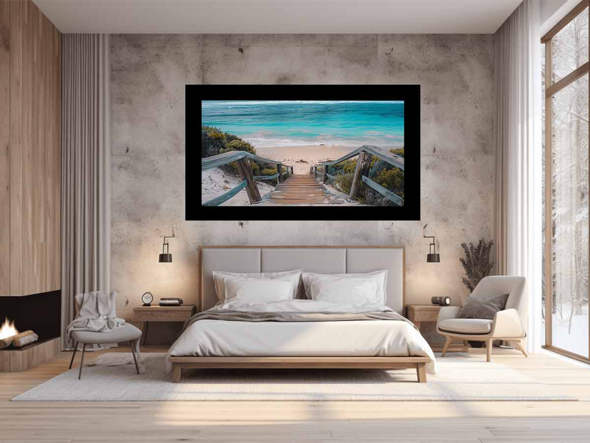 Beach path  Canvas Painting Art Print-1