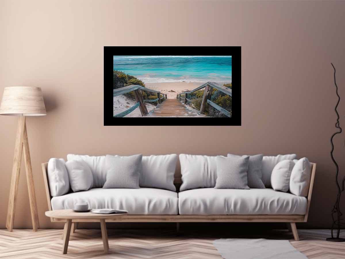 Beach path  Canvas Painting Art Print-2