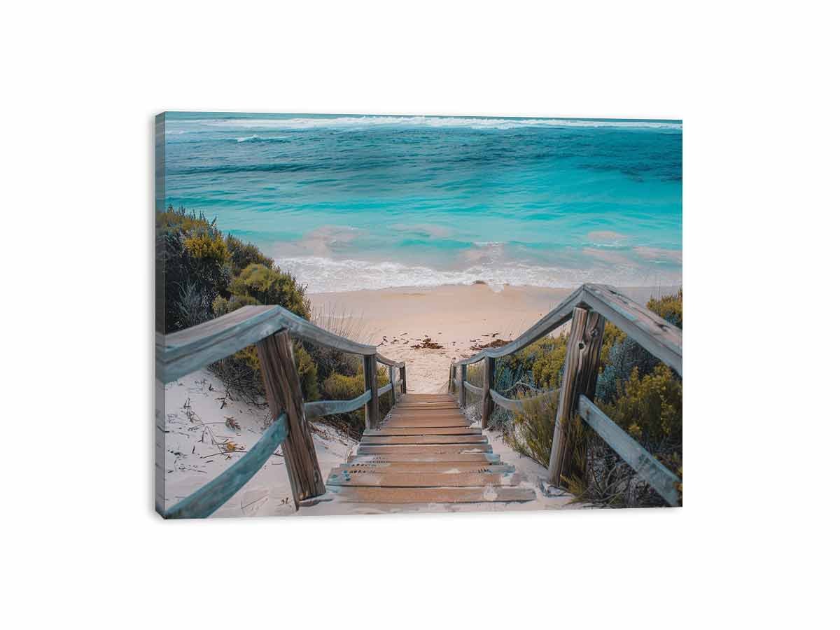 Beach path  Canvas Painting Art Print-3