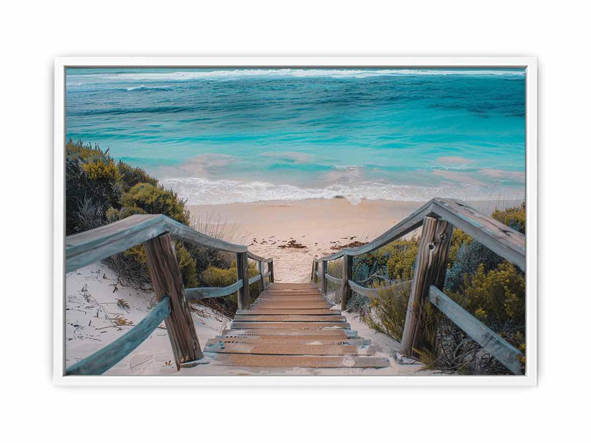 Beach path  Canvas Painting Art Print-5