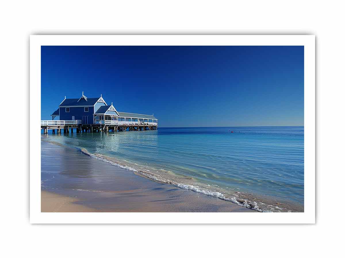 Blue Beach House  Jetty Canvas Art Print-8