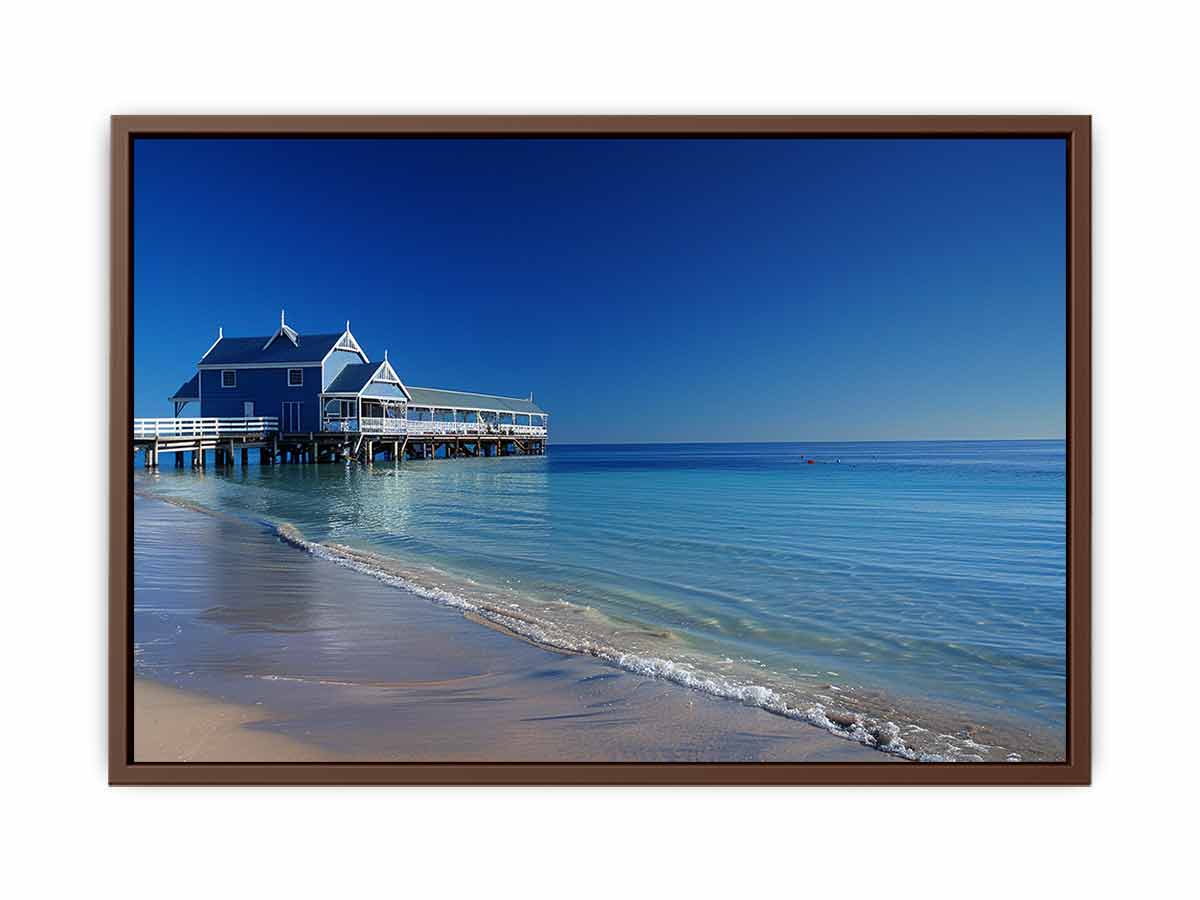 Blue Beach House  Jetty Canvas Art Print-6
