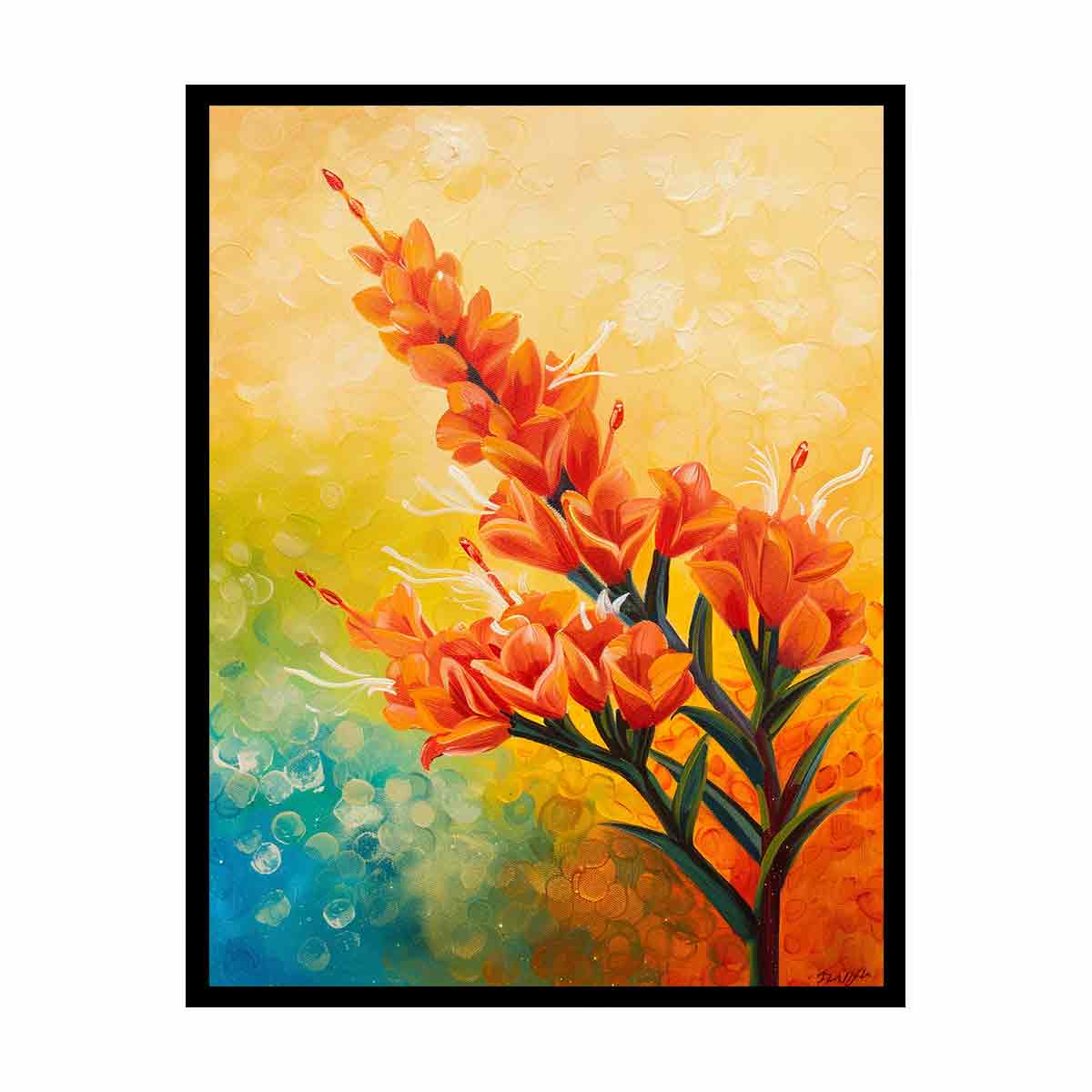 Kangaroo Paw Flower Canvas Painting-4