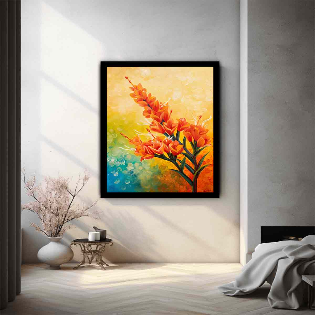 Kangaroo Paw Flower Canvas Painting-1
