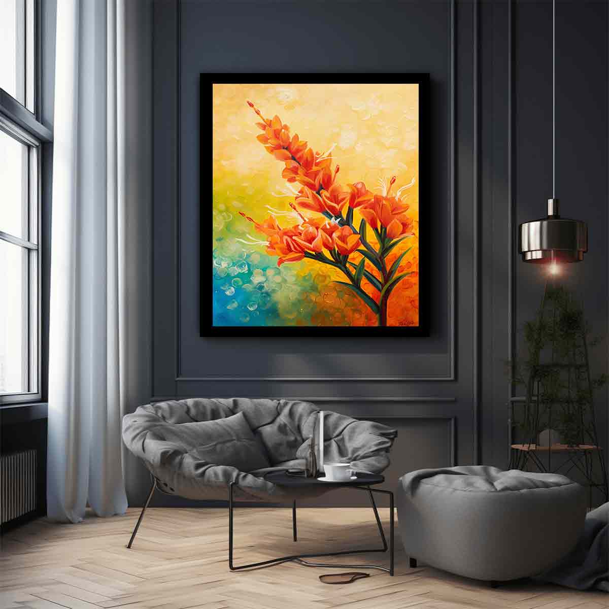 Kangaroo Paw Flower Canvas Painting-2