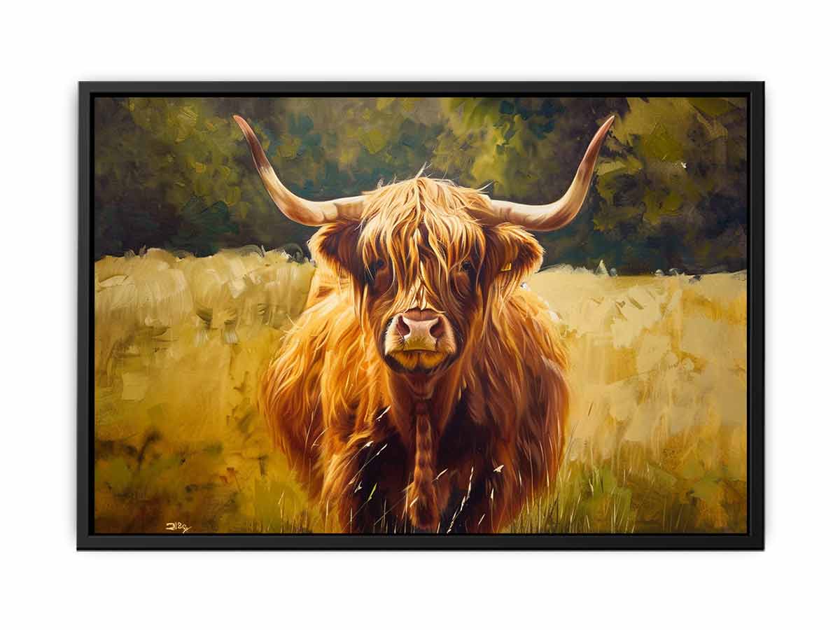 Scottish Highland  Cow Canvas Painting-4