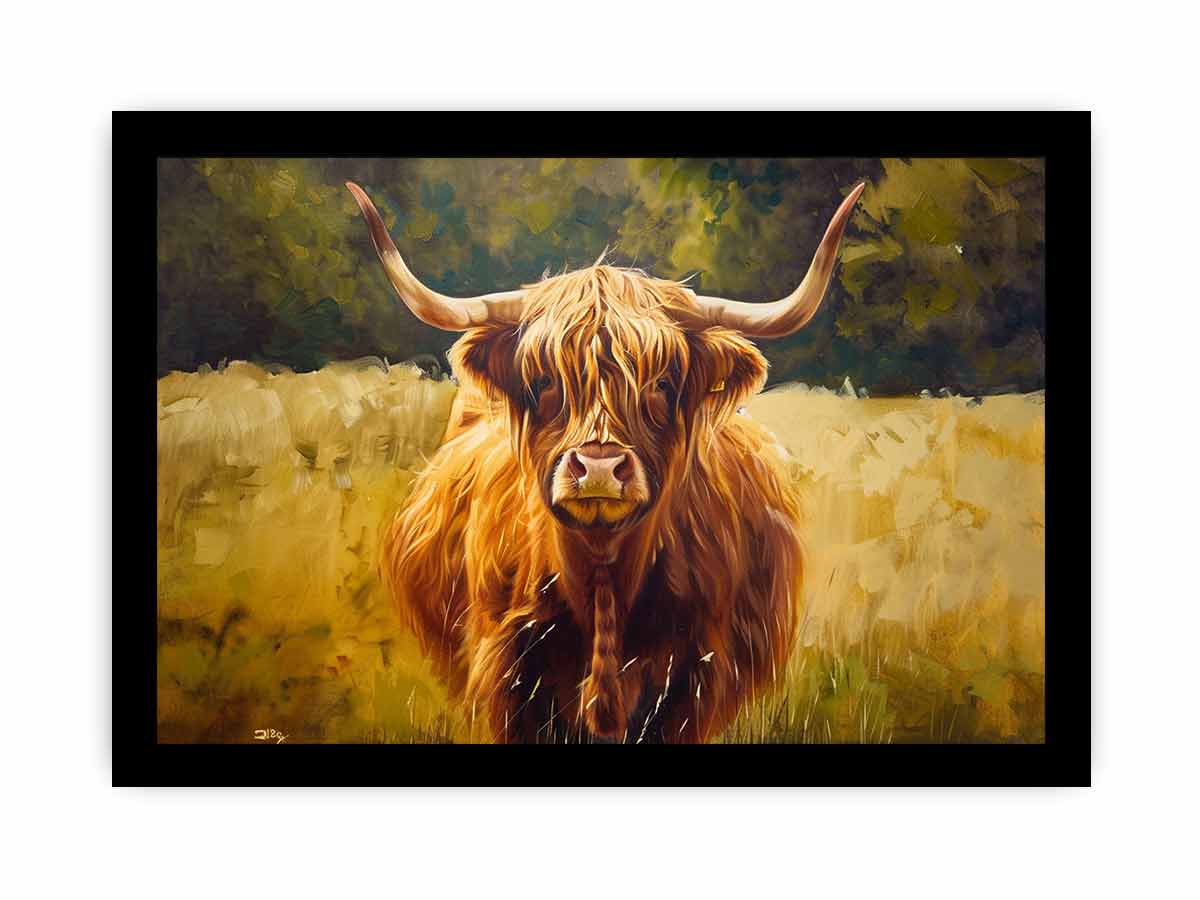 Scottish Highland  Cow Canvas Painting-7