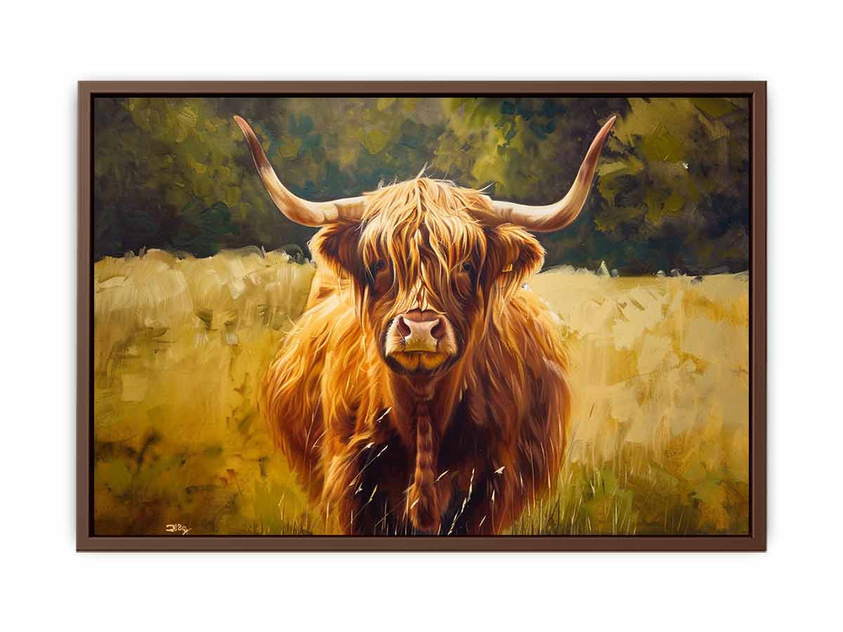 Scottish Highland  Cow Canvas Painting-6