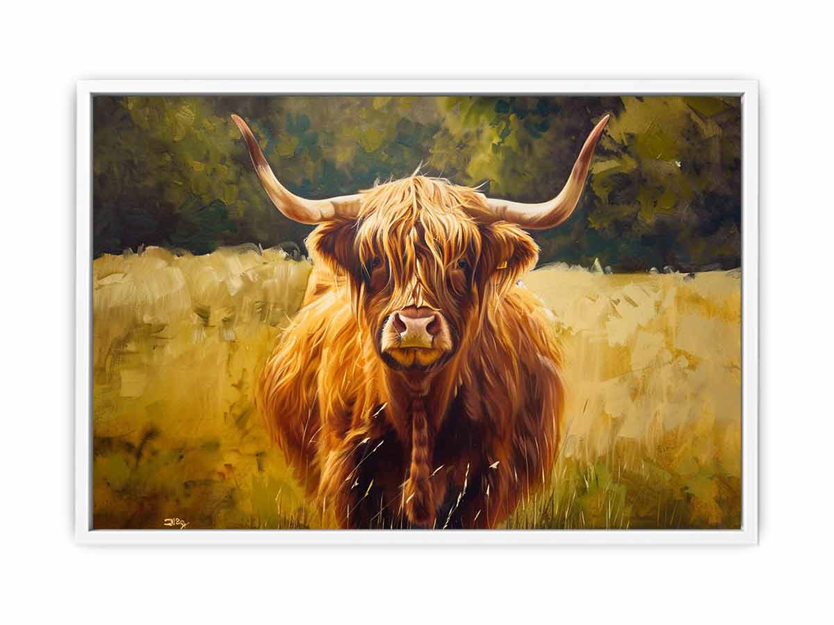 Scottish Highland  Cow Canvas Painting-5