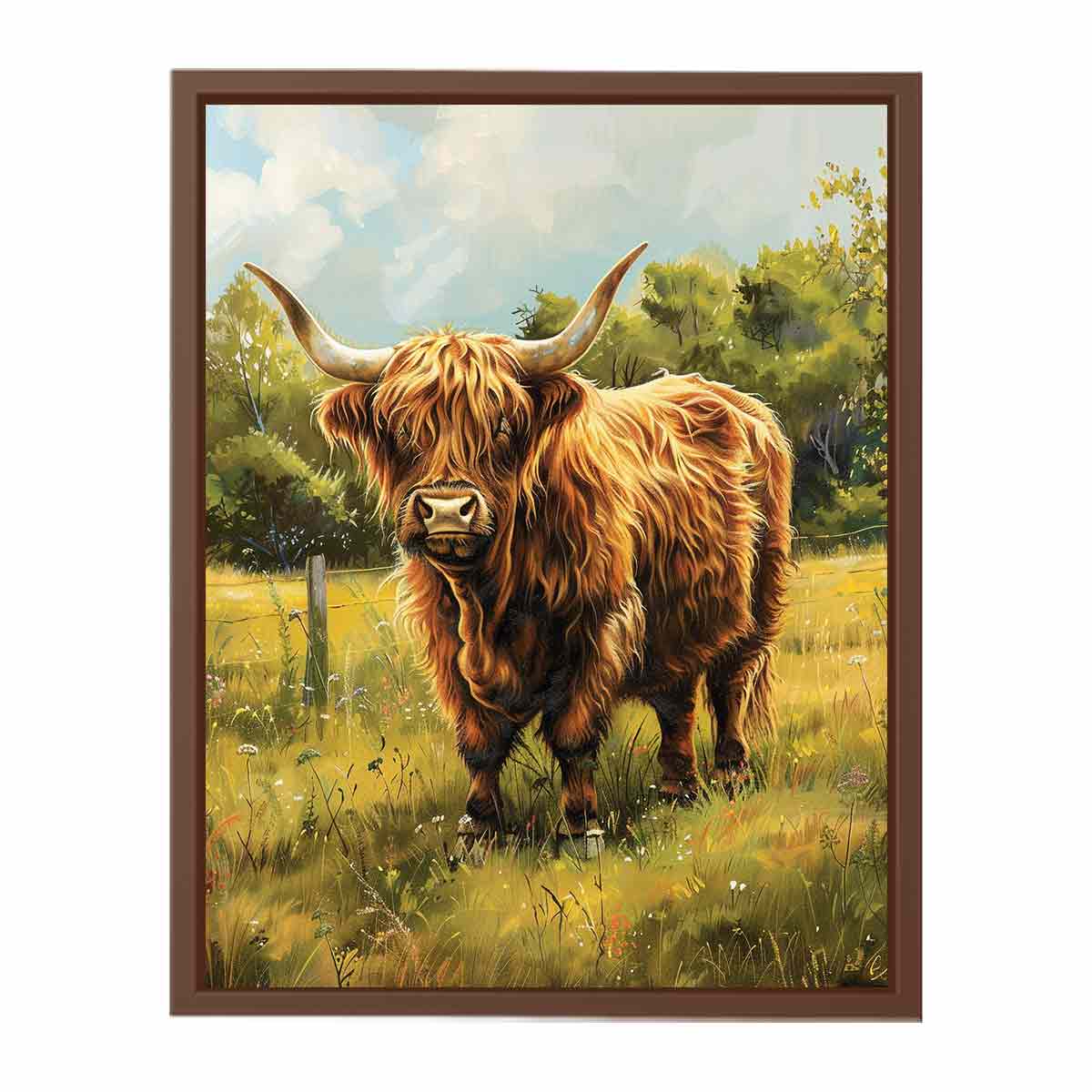 Scottish Highland Cow Canvas Painting Art-6