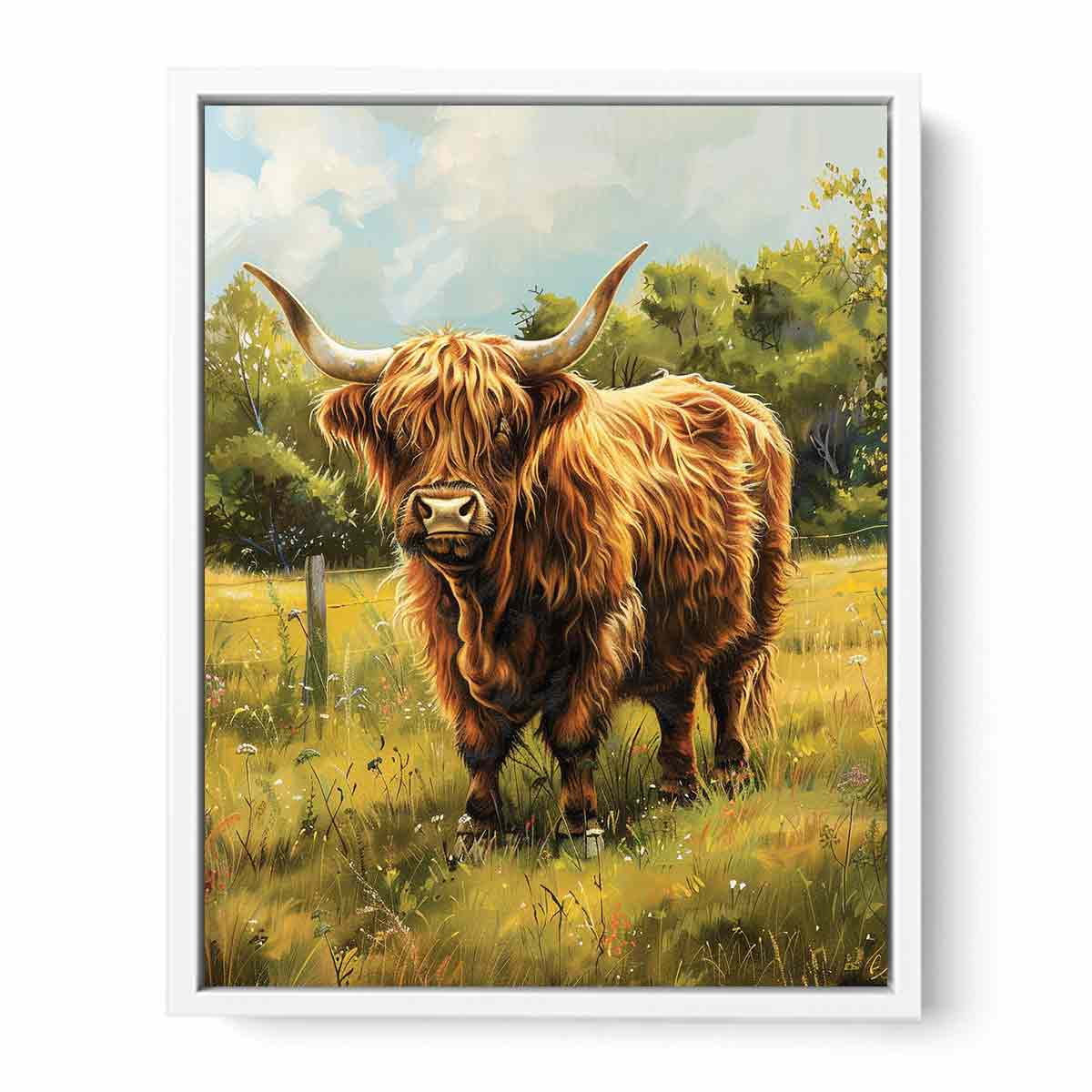Scottish Highland Cow Canvas Painting Art-5