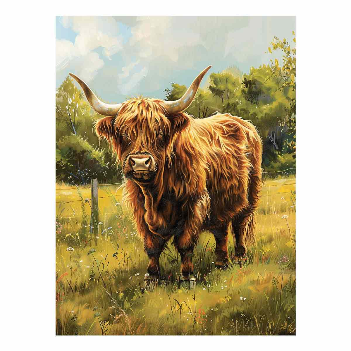 Scottish Highland Cow Canvas Painting Art-0