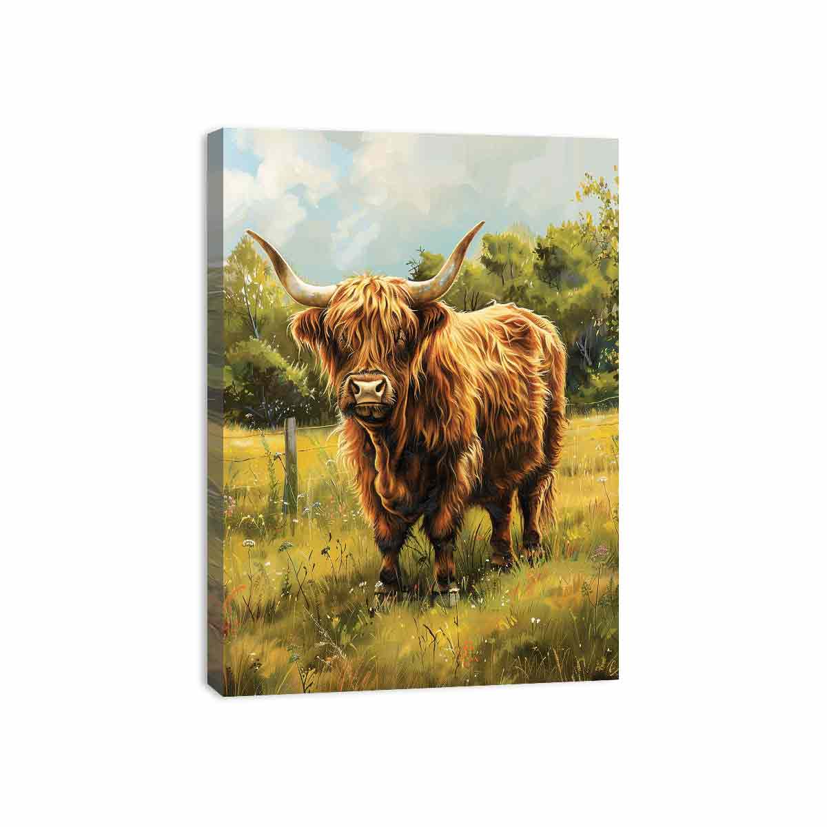 Scottish Highland Cow Canvas Painting Art-3