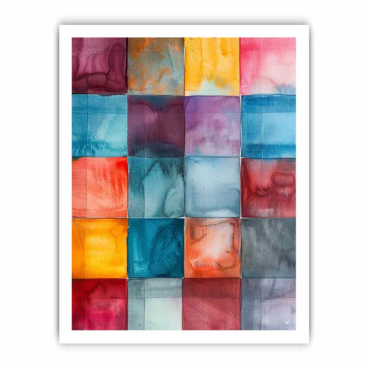 Abstract Squares Canvas Painting Artwork-7