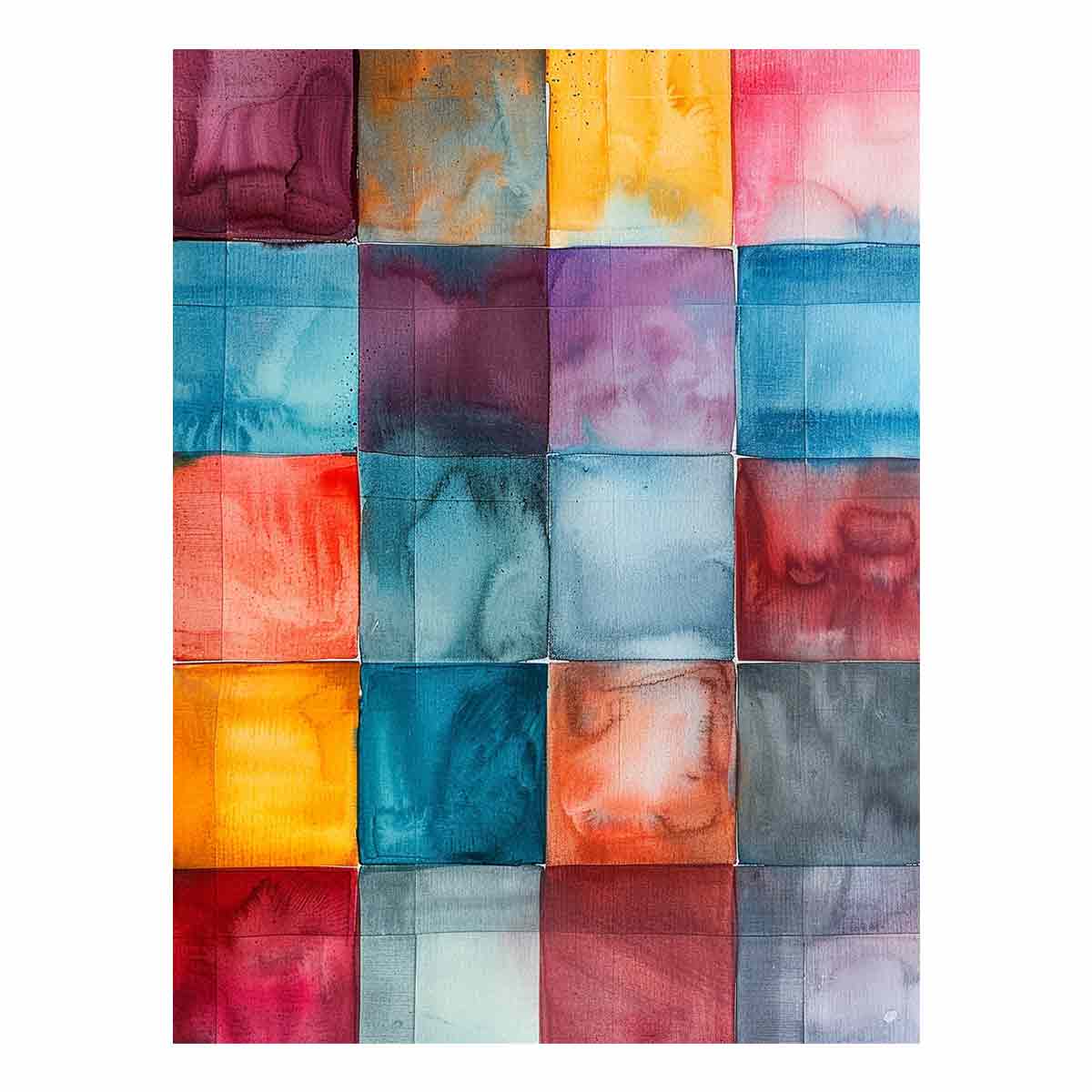 Abstract Squares Canvas Painting Artwork-0