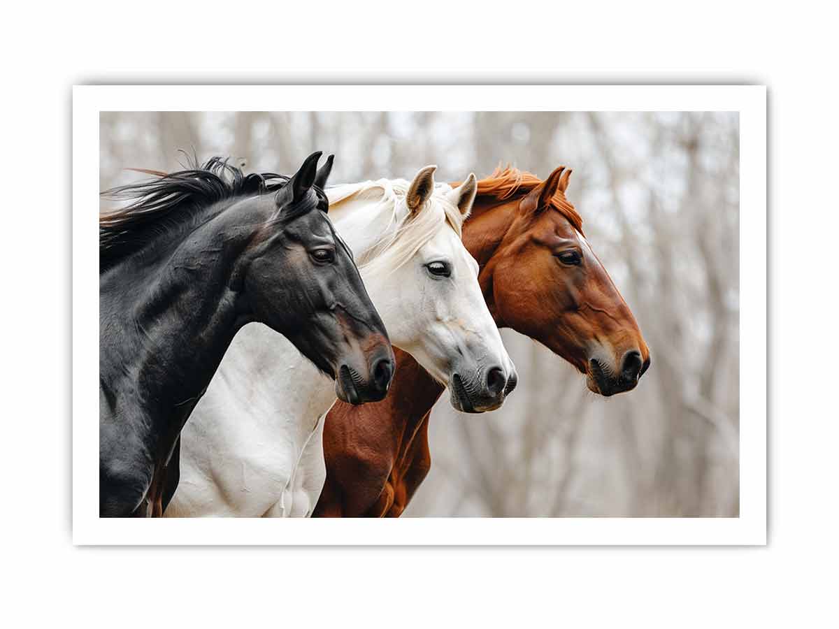 Three Horses Canvas Painting Artwork-8