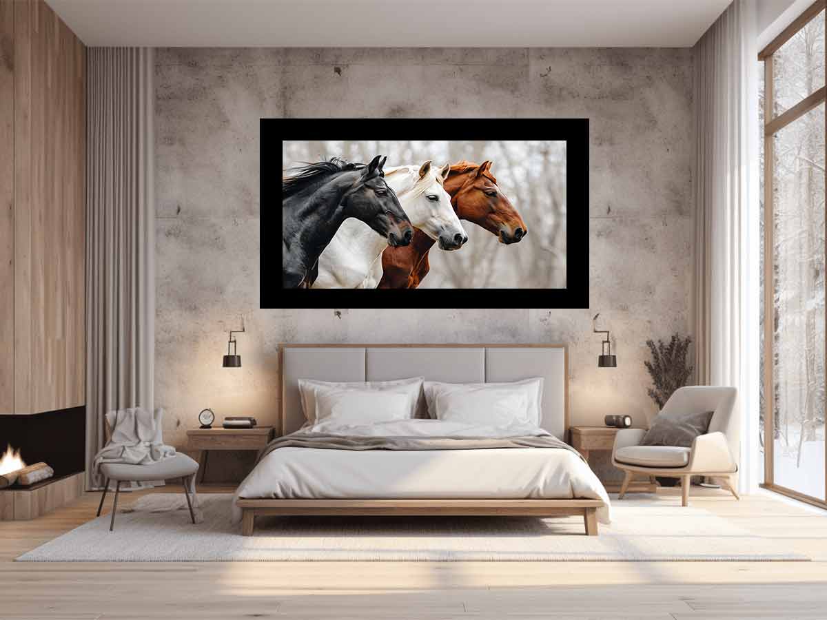 Three Horses Canvas Painting Artwork-1