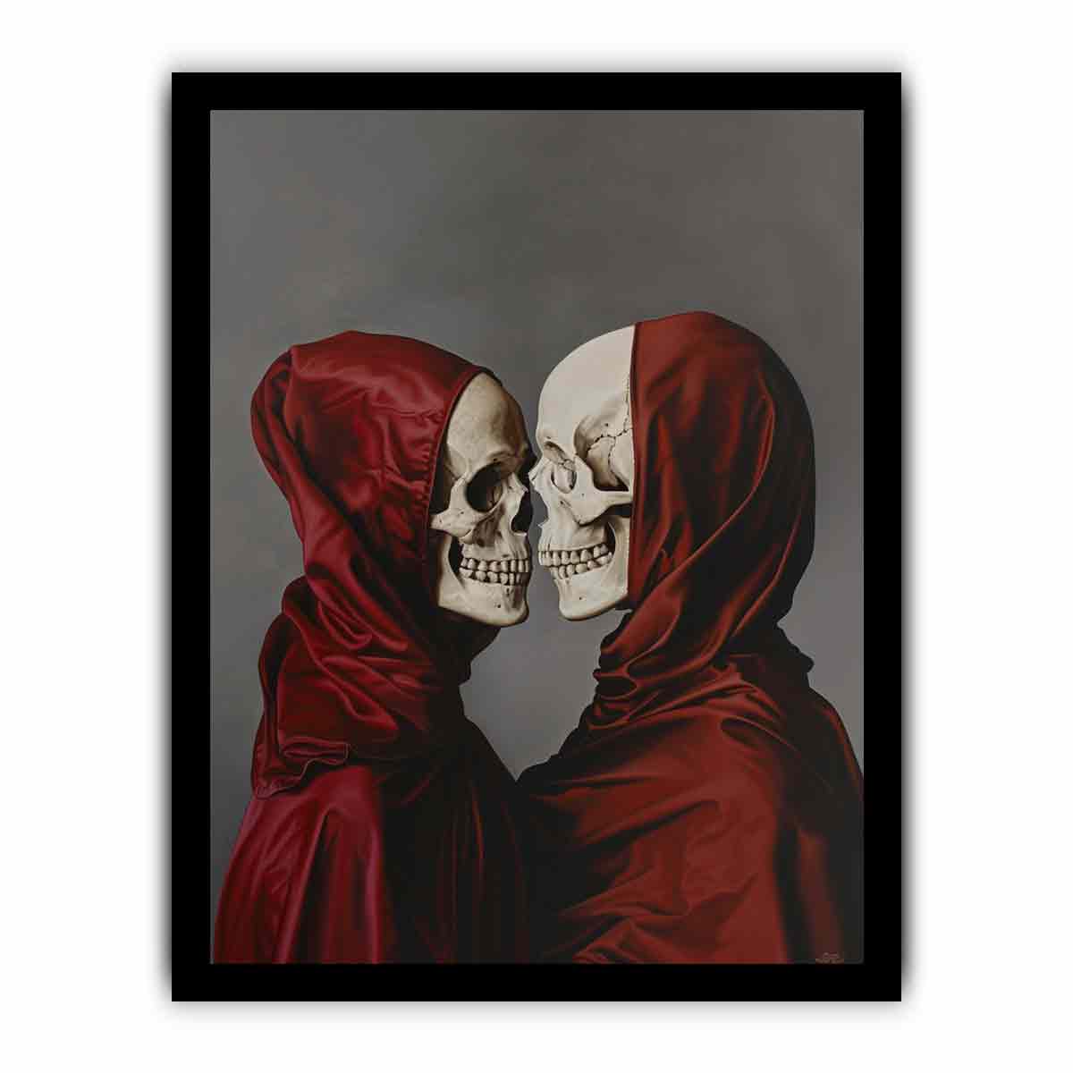 Eye Contact  Skull Canvas Art Print-7