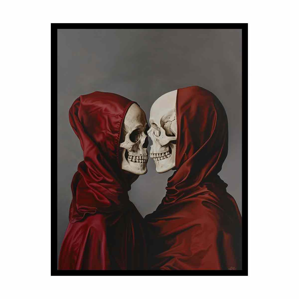 Eye Contact  Skull Canvas Art Print-4