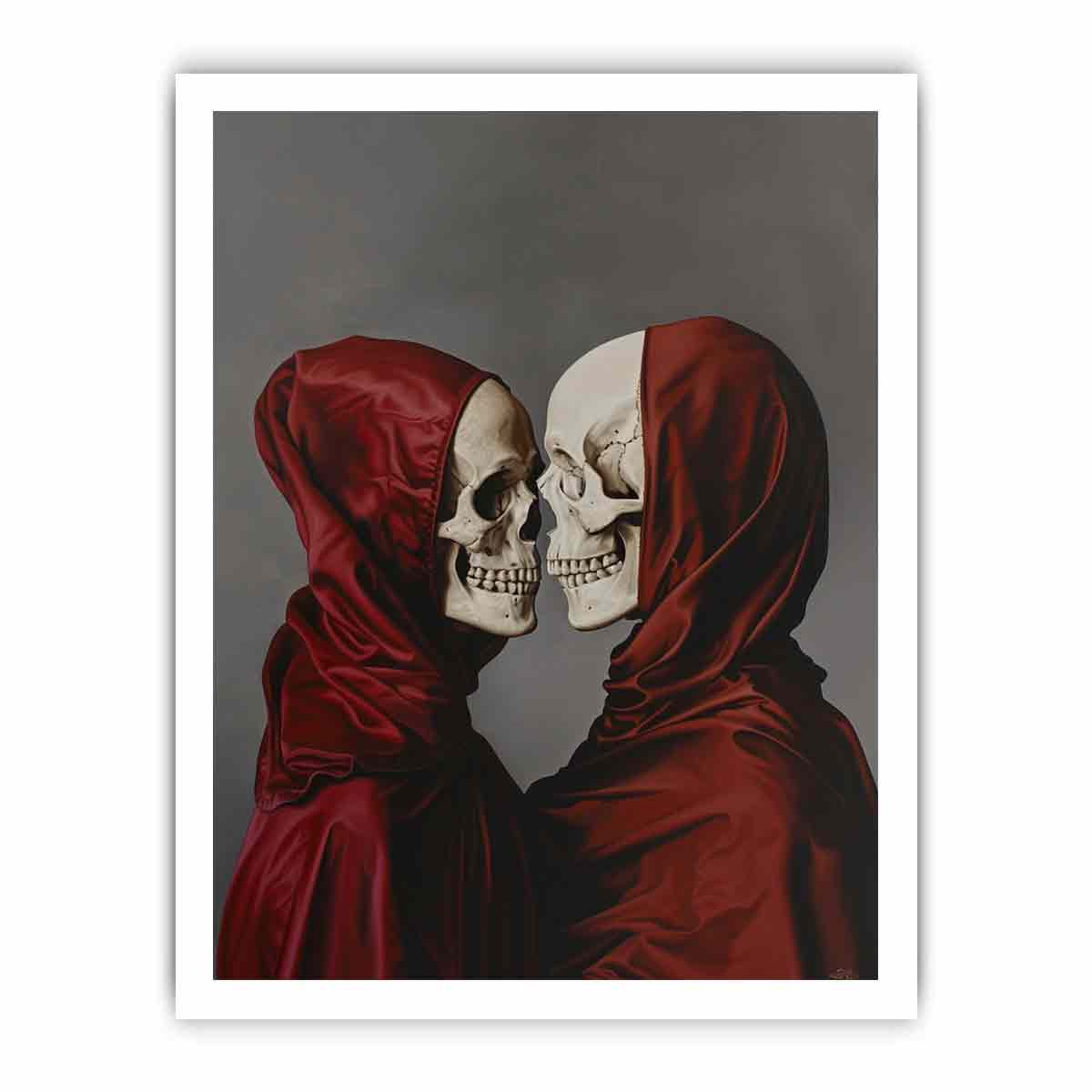 Eye Contact  Skull Canvas Art Print-8