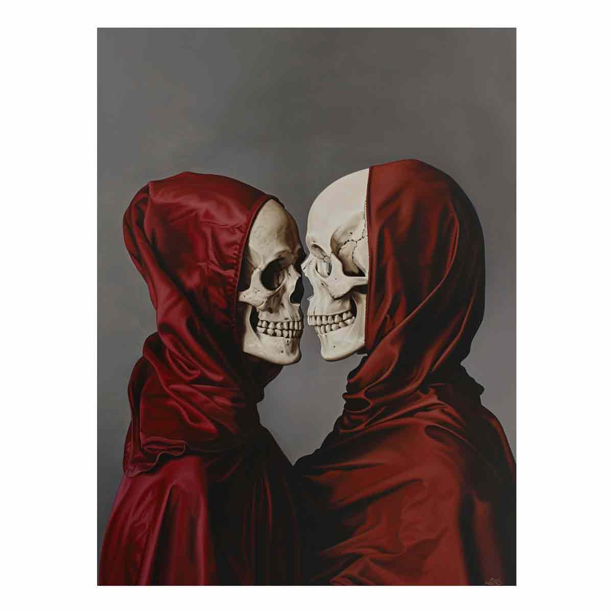 Eye Contact  Skull Canvas Art Print-0