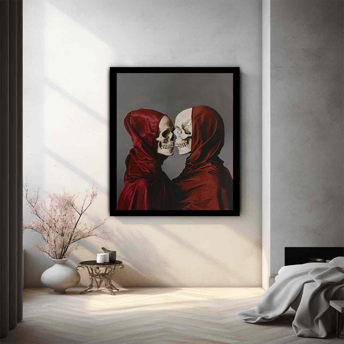 Eye Contact  Skull Canvas Art Print-1
