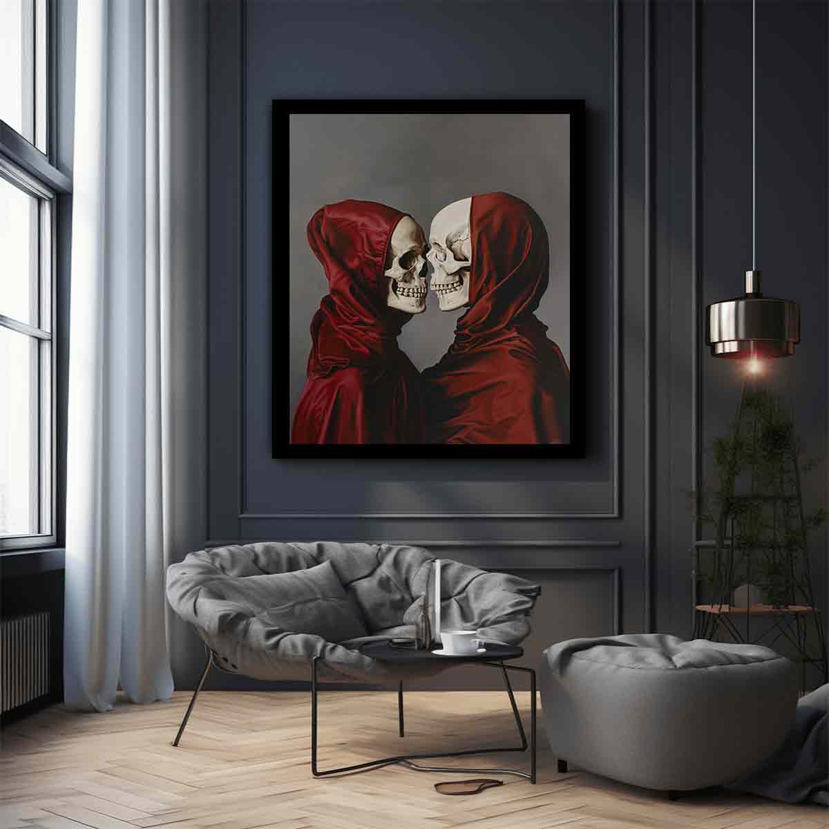 Eye Contact  Skull Canvas Art Print-2