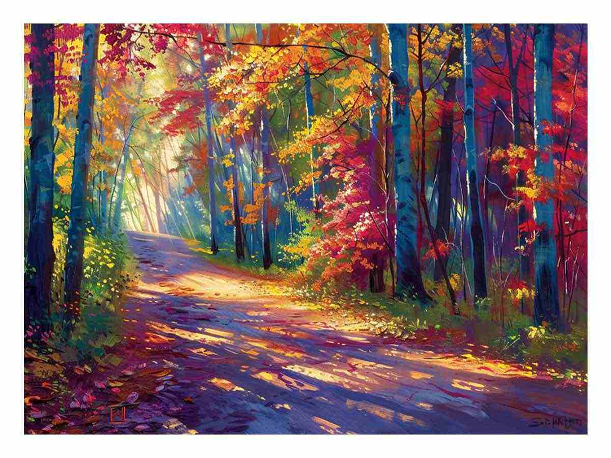 Autumn Trees Canvas Art Print-0