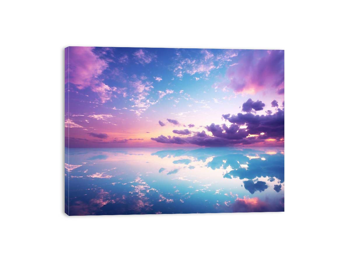 Beautiful Pink Blue Artwork Canvas Art Print-3