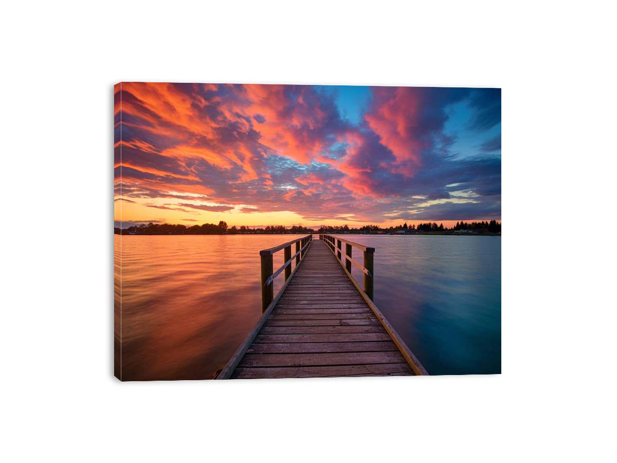 Jetty Sunset Art Canvas Art Print-3