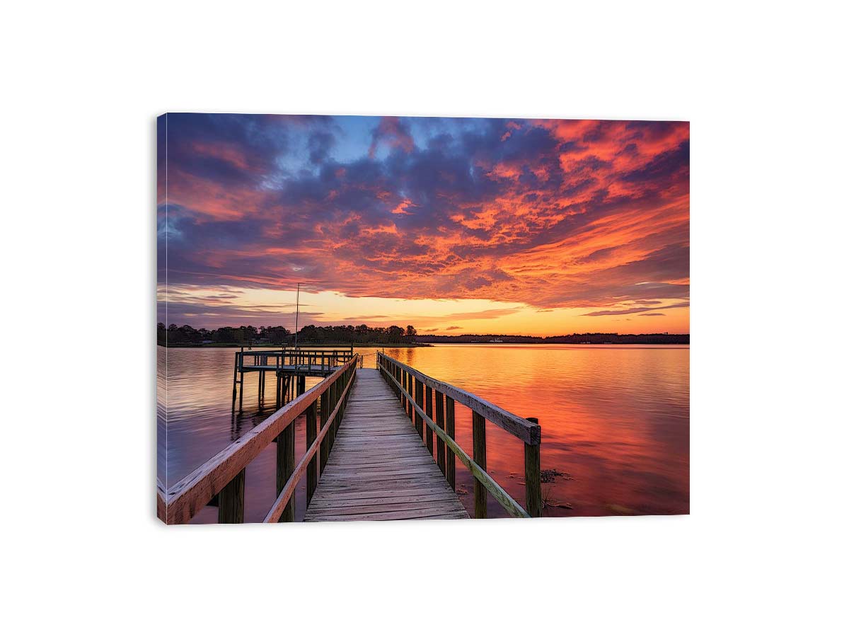 Jetty Sunset Artwork Canvas Art Print-3