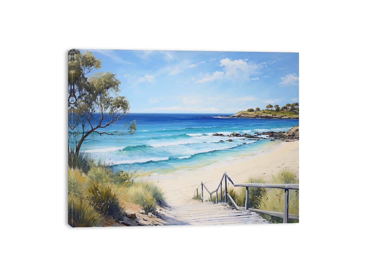 Jetty Beach Art Canvas Art Print-3