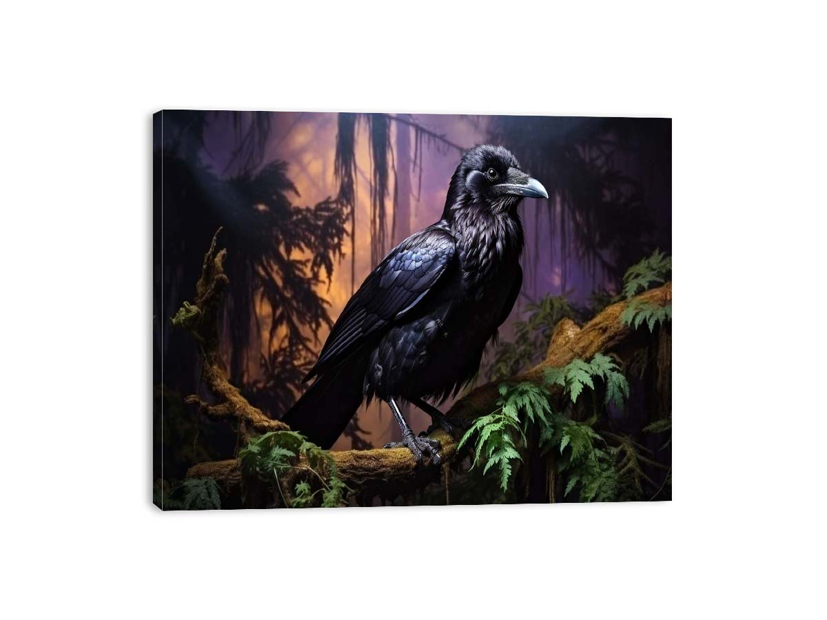 Beautiful Ravens  Bird Canvas Painting Print-3