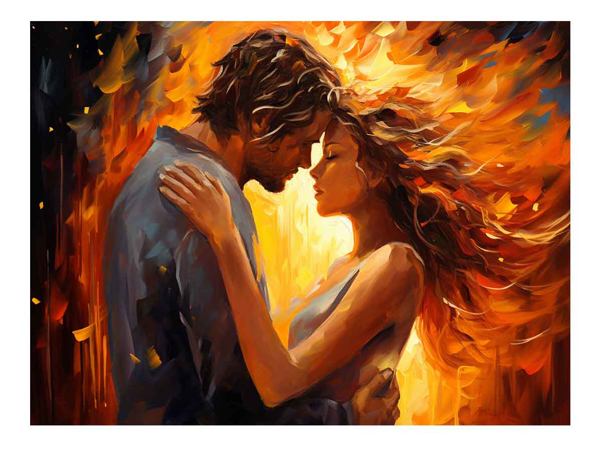 In Love Couple Art  Canvas  Painting Print-0