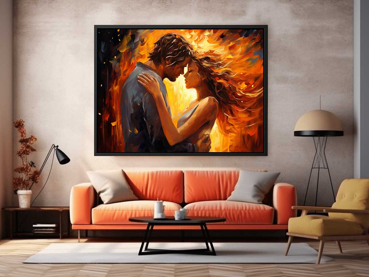 In Love Couple Art  Canvas  Painting Print-1