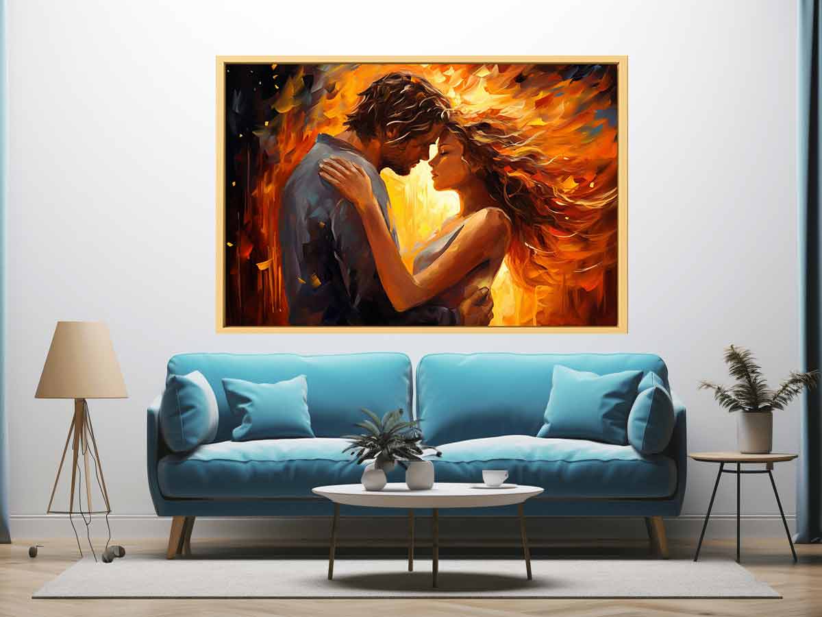 In Love Couple Art  Canvas  Painting Print-2