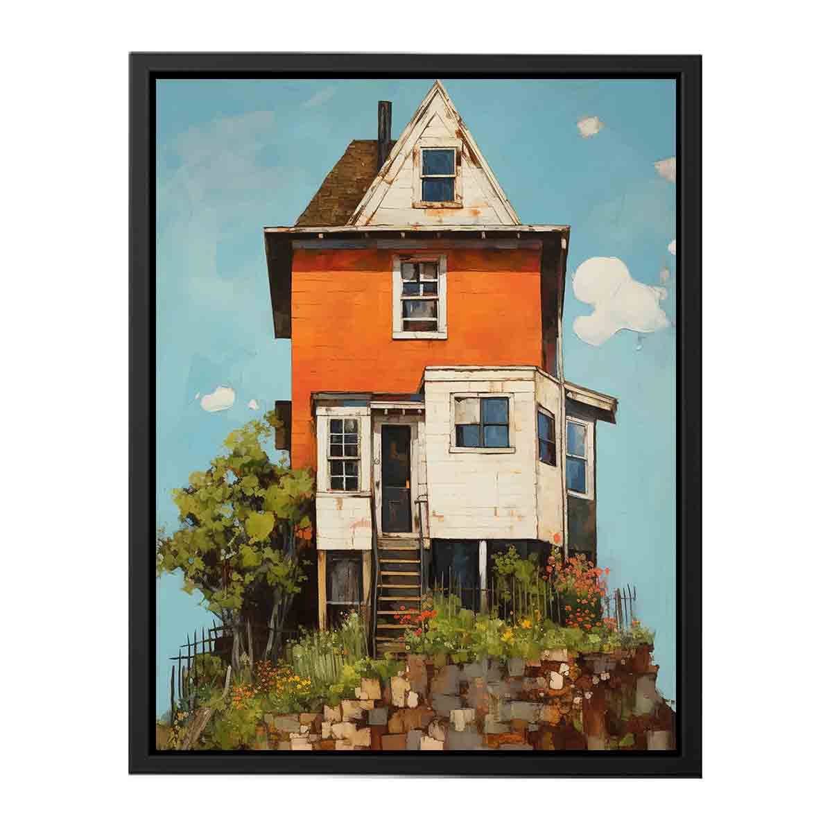 vinatge House Art Canvas Painitng Print Poster-4
