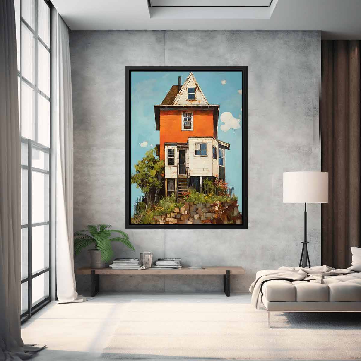vinatge House Art Canvas Painitng Print Poster-1