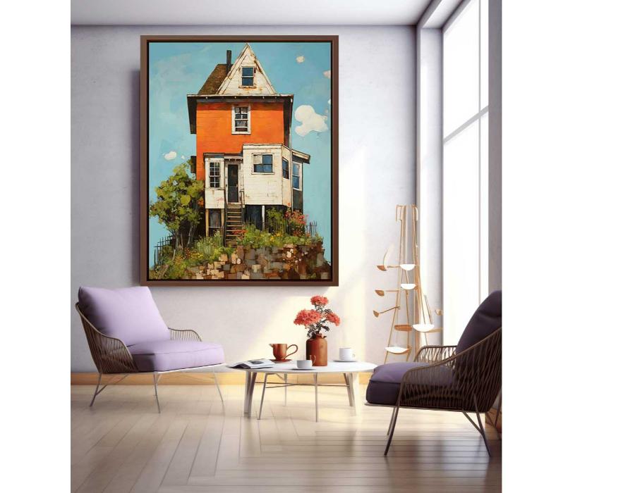 vinatge House Art Canvas Painitng Print Poster-2
