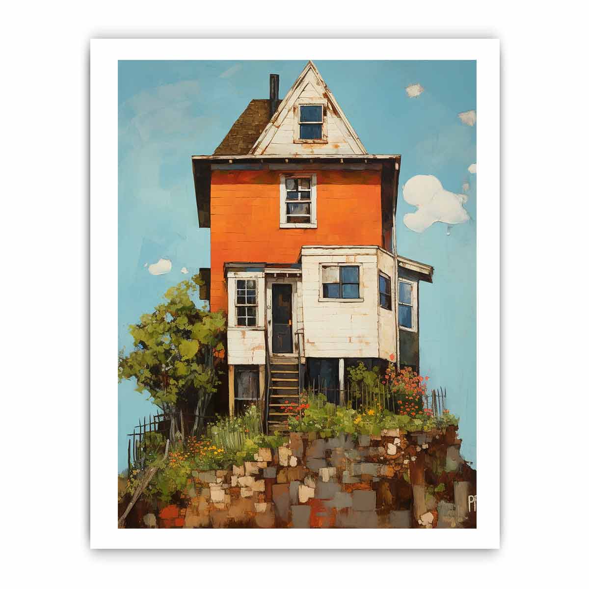 vinatge House Art Canvas Painitng Print Poster-8