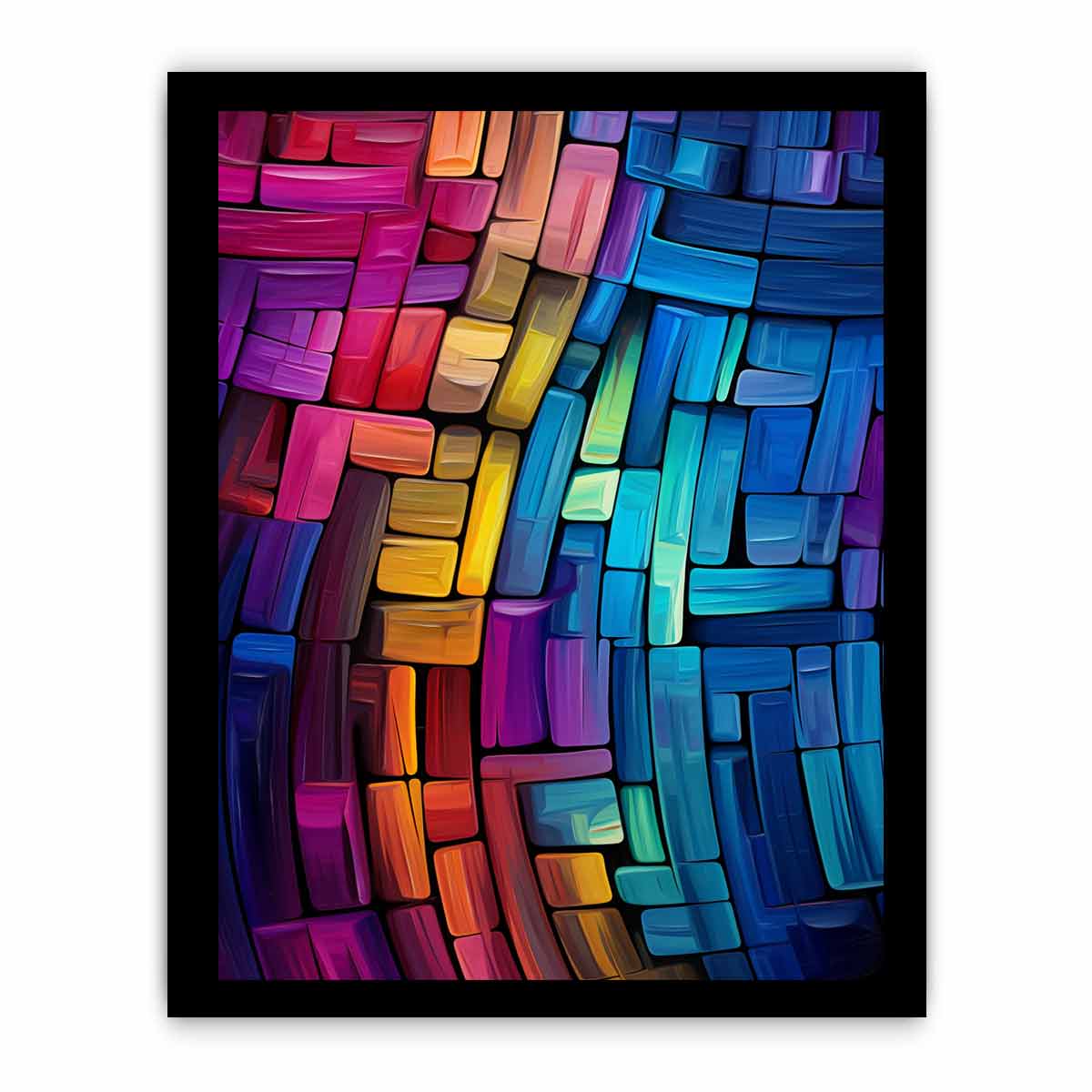 Office Abstract  Blue Artwork Canvas Art Print-7
