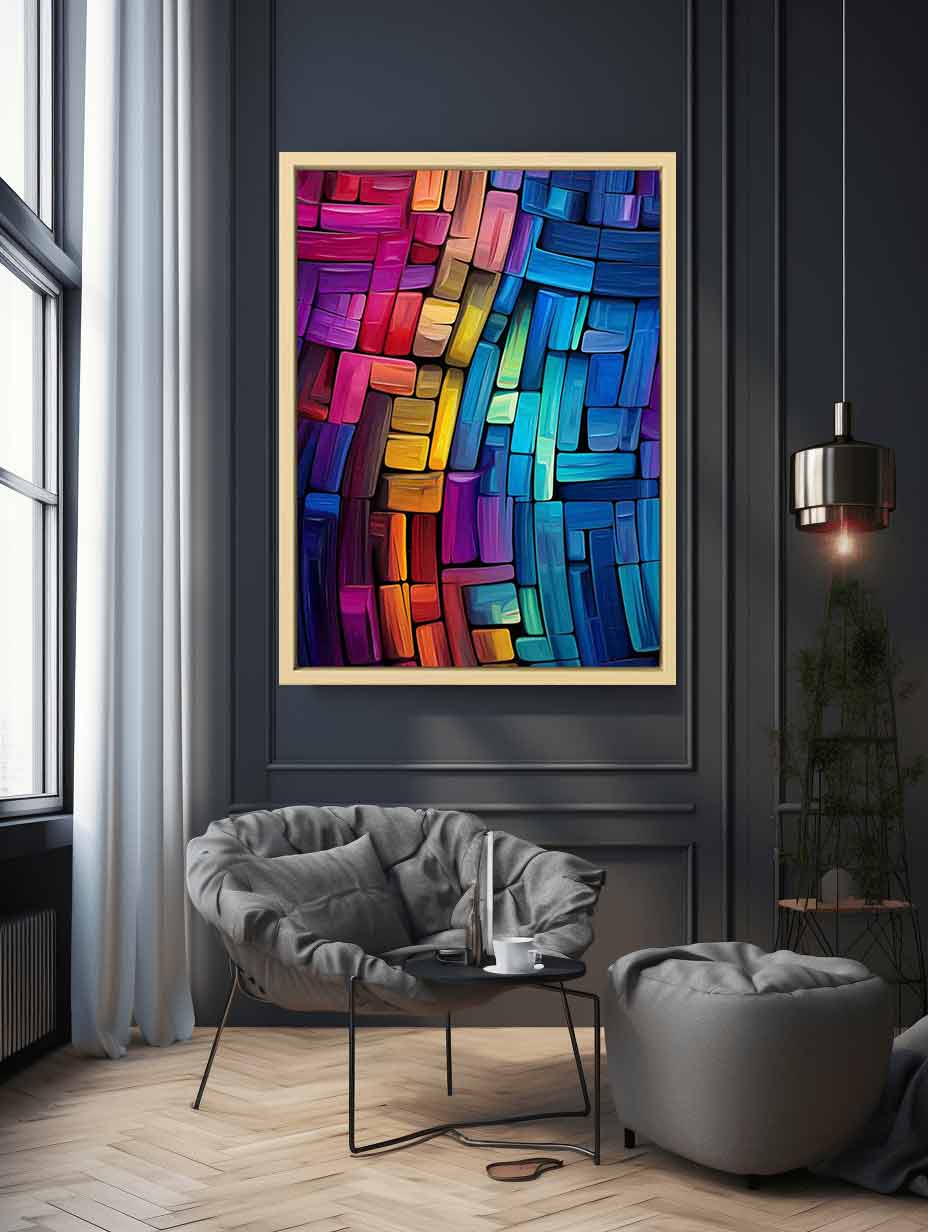 Office Abstract  Blue Artwork Canvas Art Print-1