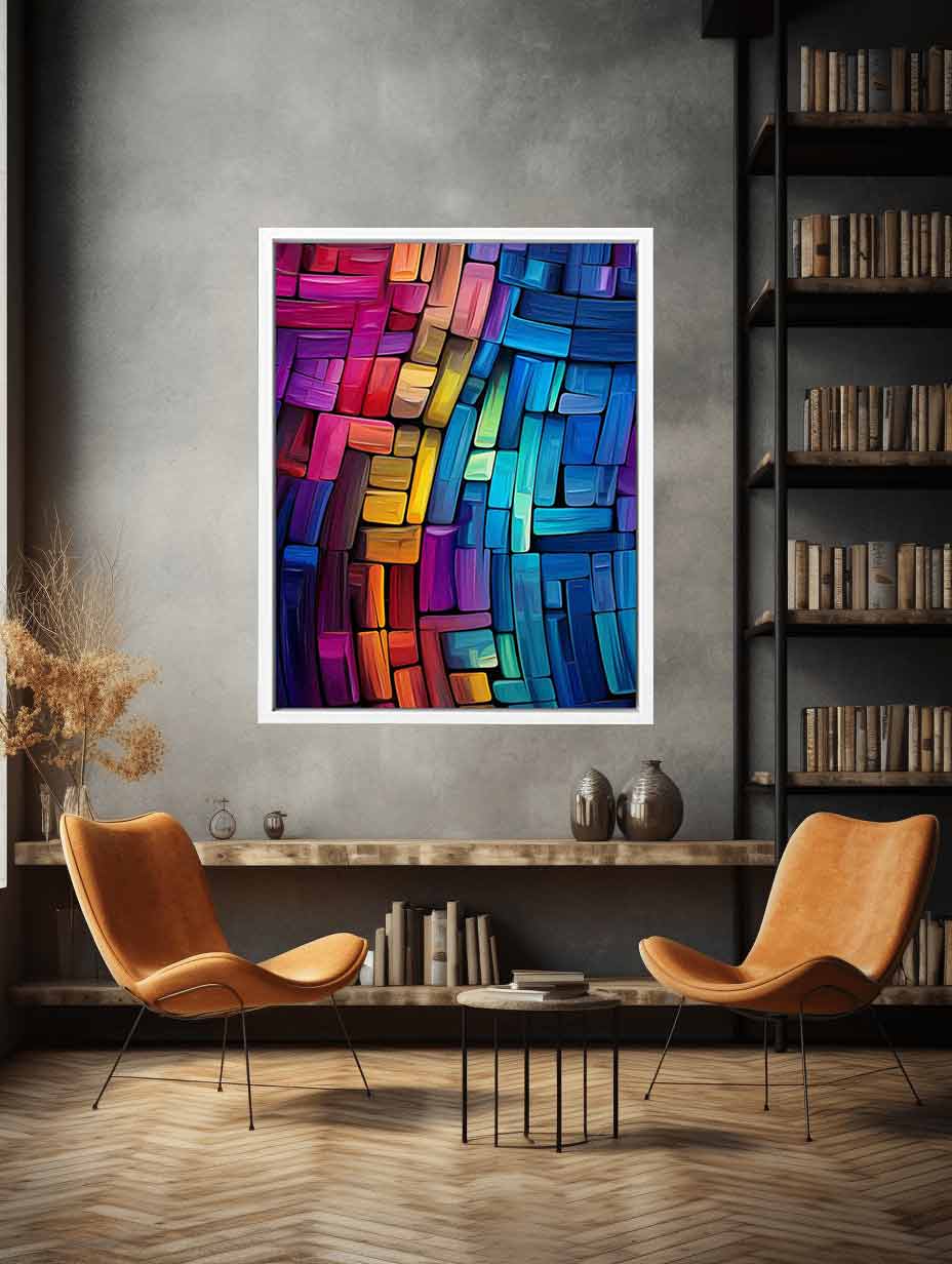 Office Abstract  Blue Artwork Canvas Art Print-2